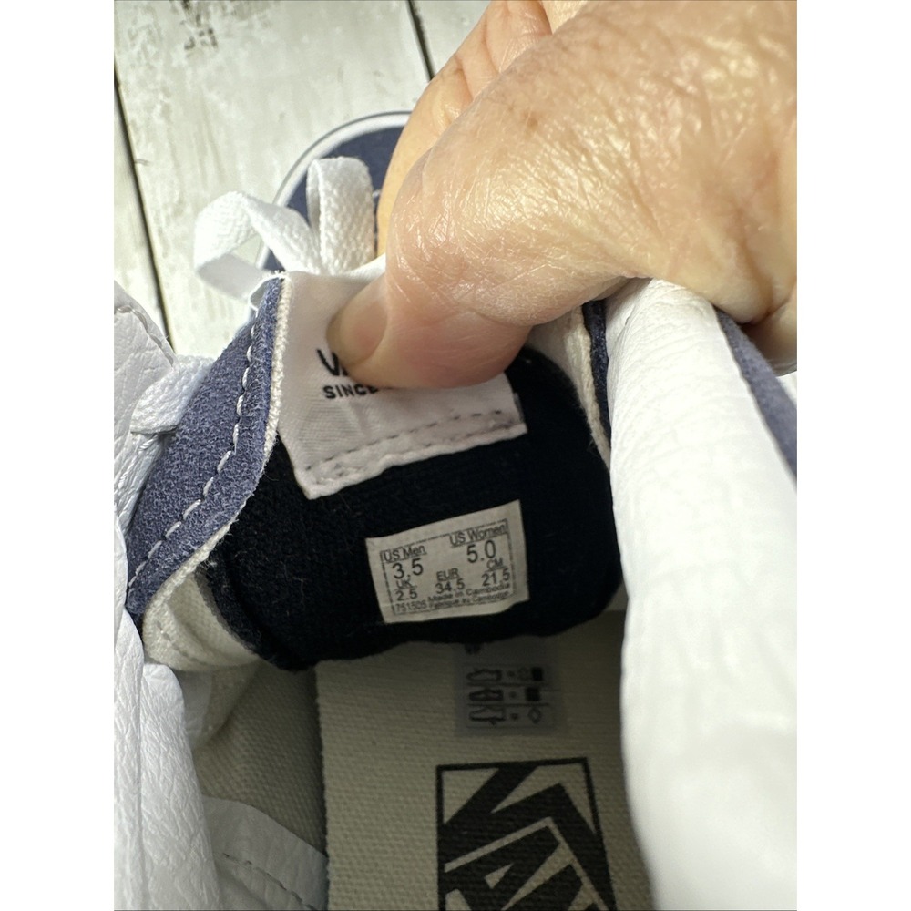 Vans‎ SK8 Hi High Top Skate Shoes  Blue Gray Suede Sneakers Womens 3.5 men's 5 - Picture 3 of 15